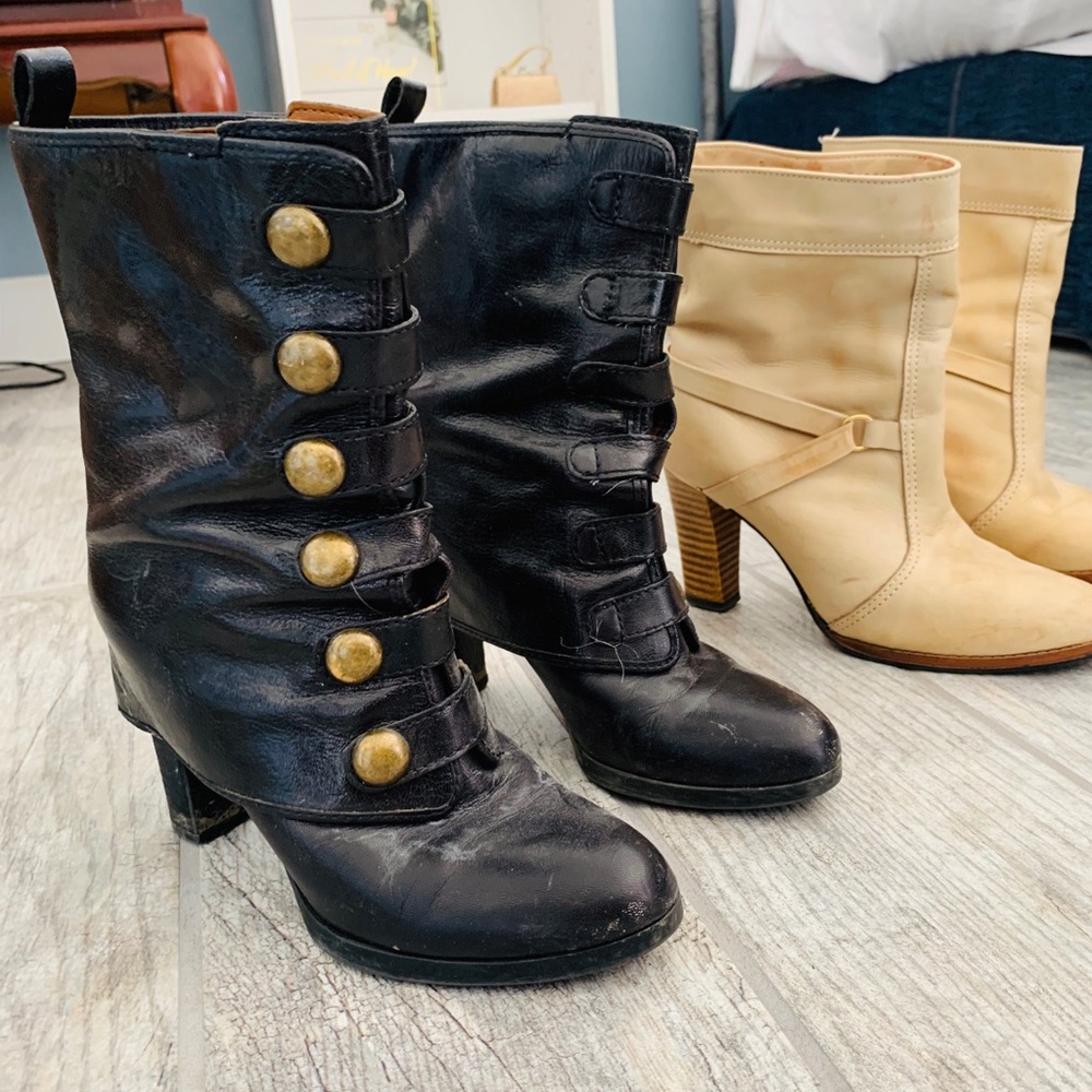 Black and brown, size 6, leather from Brazil boots